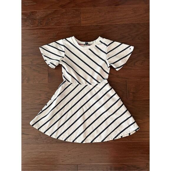 Tommy Hilfiger Girls Diagonal Striped Fit-and-Flare Dress - Picture 1 of 5